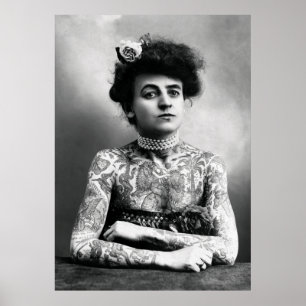 TATTOO LADY c. 1900 Poster