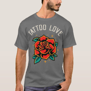 Tattoo Liefde Roos Tatoo Style Illustratie T-shirt