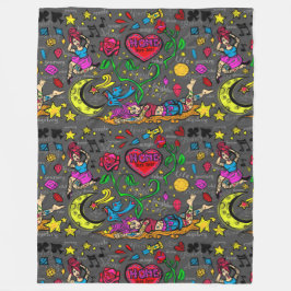 Tattoo Love Pinup Art Fleece Deken