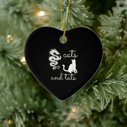 Tattoo Lover geeft katten en tats dragon Kitten Keramisch Ornament (Boom)