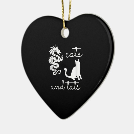 Tattoo Lover geeft katten en tats dragon Kitten Keramisch Ornament (Links)