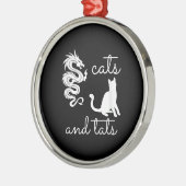 Tattoo Lover geeft katten en tats dragon Kitten Metalen Ornament (Links)