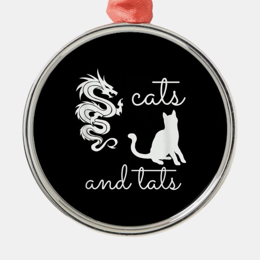 Tattoo Lover geeft katten en tats dragon Kitten Metalen Ornament (Voorkant)
