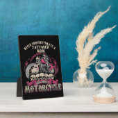 Tattoo mam Biker onderschat de motorfiets nooit Fotoplaat (Zijkant)