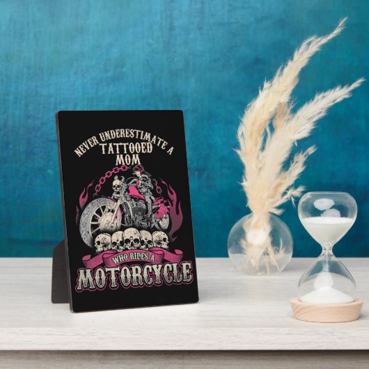 Tattoo mam Biker onderschat de motorfiets nooit Fotoplaat (Zijkant)