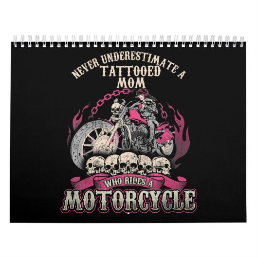 Tattoo mam Biker onderschat de motorfiets nooit Kalender (Hoes)