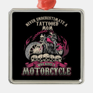 Tattoo mam Biker onderschat de motorfiets nooit Metalen Ornament