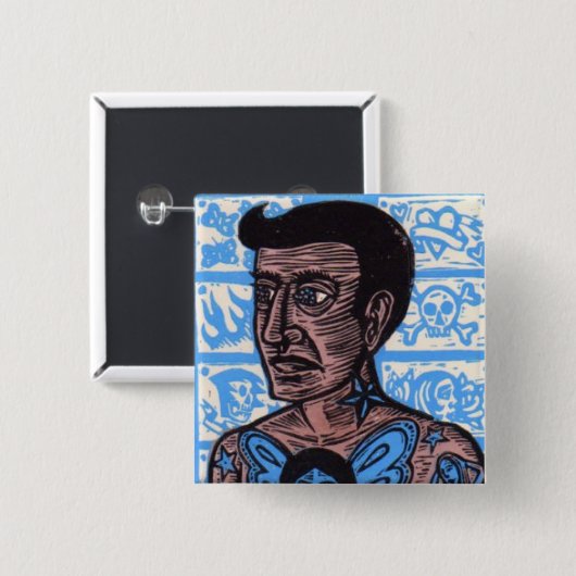 Tattoo Man Button (Voorkant /achterkant)