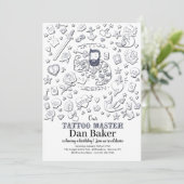Tattoo Master Birthday Uitnodiging (Staand voorkant)