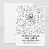 Tattoo Master Birthday Uitnodiging (Voorkant / Achterkant)