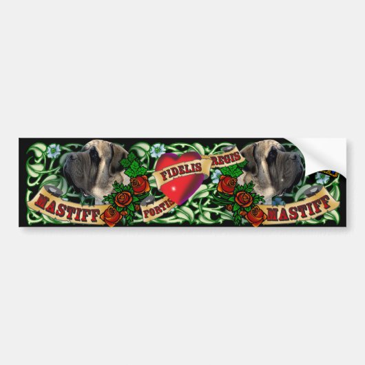 Tattoo Mastiff Bumpersticker (Voorkant)