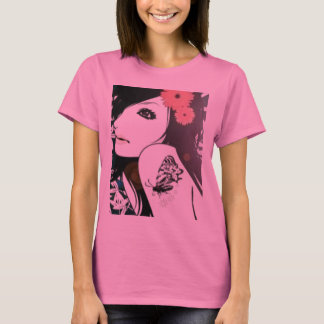 Tattoo Meisje met bloemen T-shirt