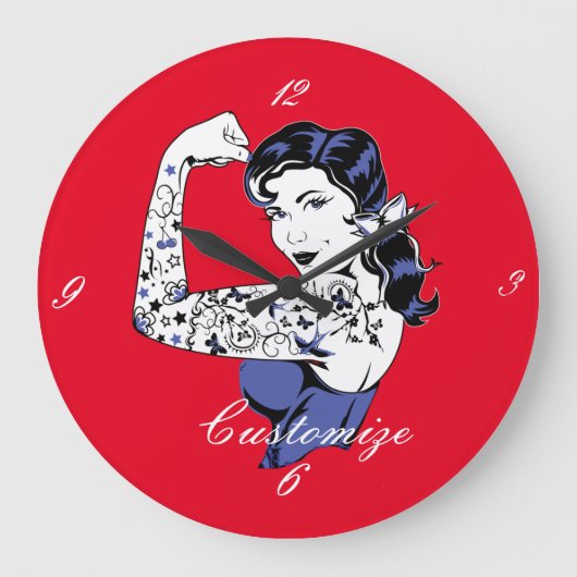 Tattoo Meisjesarm omhoog Thunder_Cove Grote Klok (Voorkant)