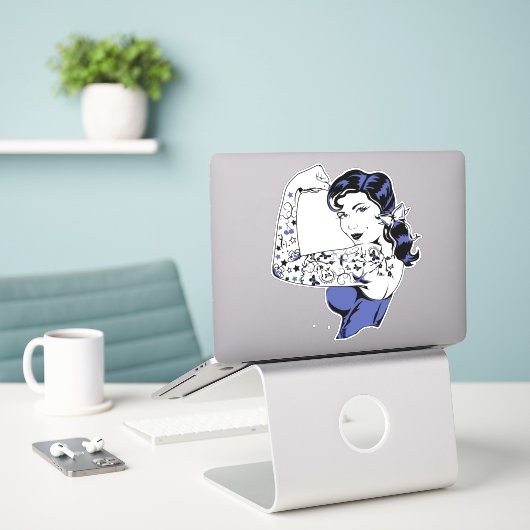 Tattoo Meisjesarm omhoog Thunder_Cove Sticker (Laptop op bureau)