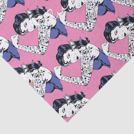 Tattoo Meisjesarm omhoog Thunder_Cove Tissuepapier (Detail)