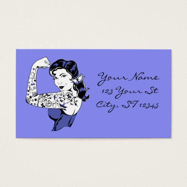 Tattoo Meisjesarm omhoog Thunder_Cove Visitekaartje (Voorkant)