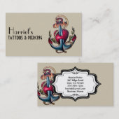 Tattoo met een schuine borst visitekaartje (Voorkant / Achterkant)