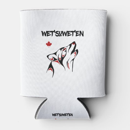 Tattoo met natte en Howling Wolf Haida-stijl Kleur Blikjeskoeler (Voorkant)