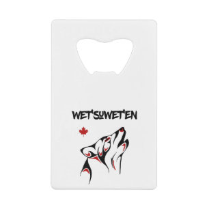 Tattoo met natte en Howling Wolf Haida-stijl Kleur Creditkaart Flessenopener