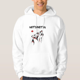 Tattoo met natte en Howling Wolf Haida-stijl Kleur Hoodie