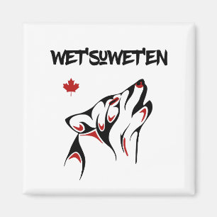 Tattoo met natte en Howling Wolf Haida-stijl Kleur Magneet