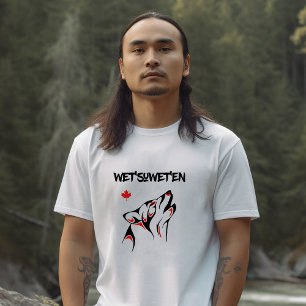 Tattoo met natte en Howling Wolf Haida-stijl Kleur T-shirt