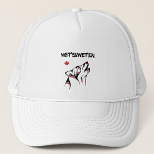Tattoo met natte en Howling Wolf Haida-stijl Kleur Trucker Pet