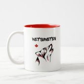 Tattoo met natte en Howling Wolf Haida-stijl Kleur Tweekleurige Koffiemok (Links)