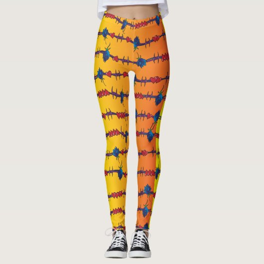 Tattoo met prikkeldraad leggings (Voorkant)