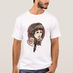 Tattoo met tatoeëerd meisje t-shirt