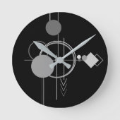 Tattoo Modern Art Deco | Minimalisme voor zwart en Ronde Klok (Voorkant)