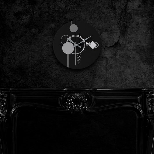 Tattoo Modern Art Deco | Minimalisme voor zwart en Ronde Klok