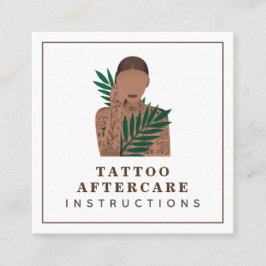 Tattoo Nazorg instructies Inked Girl Trendy Vierkante Visitekaartje