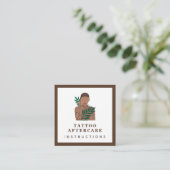 Tattoo nazorginstructies Inked Girl Framed Vierkante Visitekaartje (Staand voorkant)