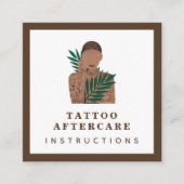 Tattoo nazorginstructies Inked Girl Framed Vierkante Visitekaartje (Voorkant)