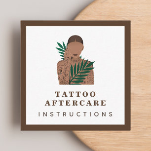 Tattoo nazorginstructies Inked Girl Framed Vierkante Visitekaartje