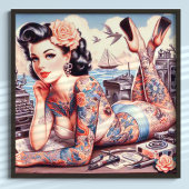  Tattoo Old School Meisje Poster
