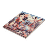 Tattoo Old School Meisje Tegeltje (Zijkant)