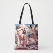  Tattoo Old School Meisje Tote Bag (Voorkant)