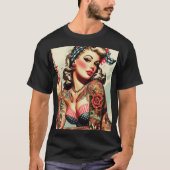  Tattoo Old School Pin-up T-shirt (Voorkant)