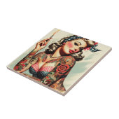  Tattoo Old School Pin-up Tegeltje (Zijkant)