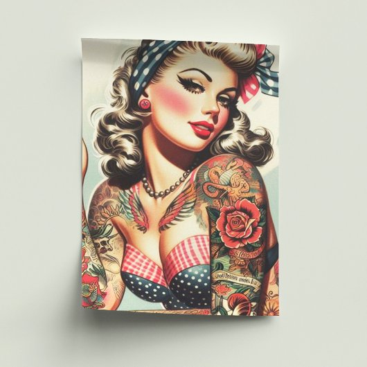  Tattoo Old School Pin-up Tissuepapier