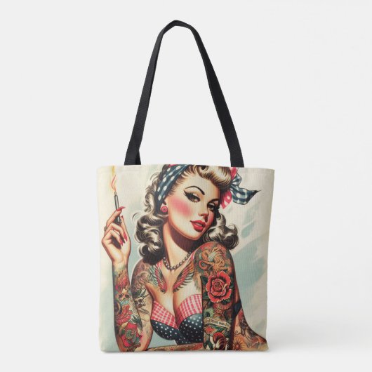  Tattoo Old School Pin-up Tote Bag (Achterkant)
