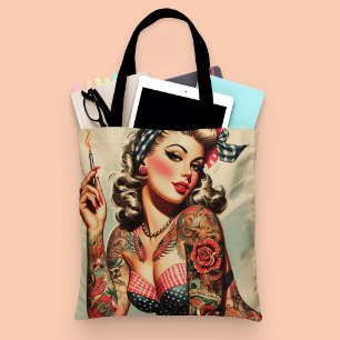 Tattoo Old School Pin-up Tote Bag