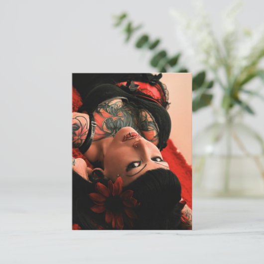 Tattoo omhoog briefkaart (Staand voorkant)