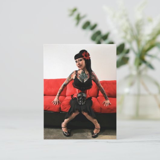 Tattoo omhoog briefkaart (Staand voorkant)