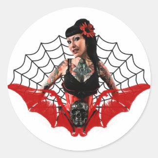 Tattoo omhoog ronde sticker