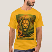 tattoo ontwerpt een leeuw en de draak boven de sne t-shirt (Voorkant)