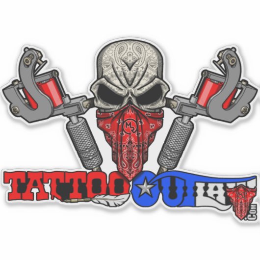Tattoo Outlaw Decal Sticker (Voorkant)