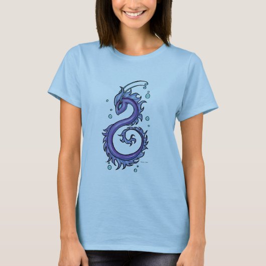 Tattoo Paarse Zee Dragon, Therese L. Davis Davis D T-shirt (Voorkant)